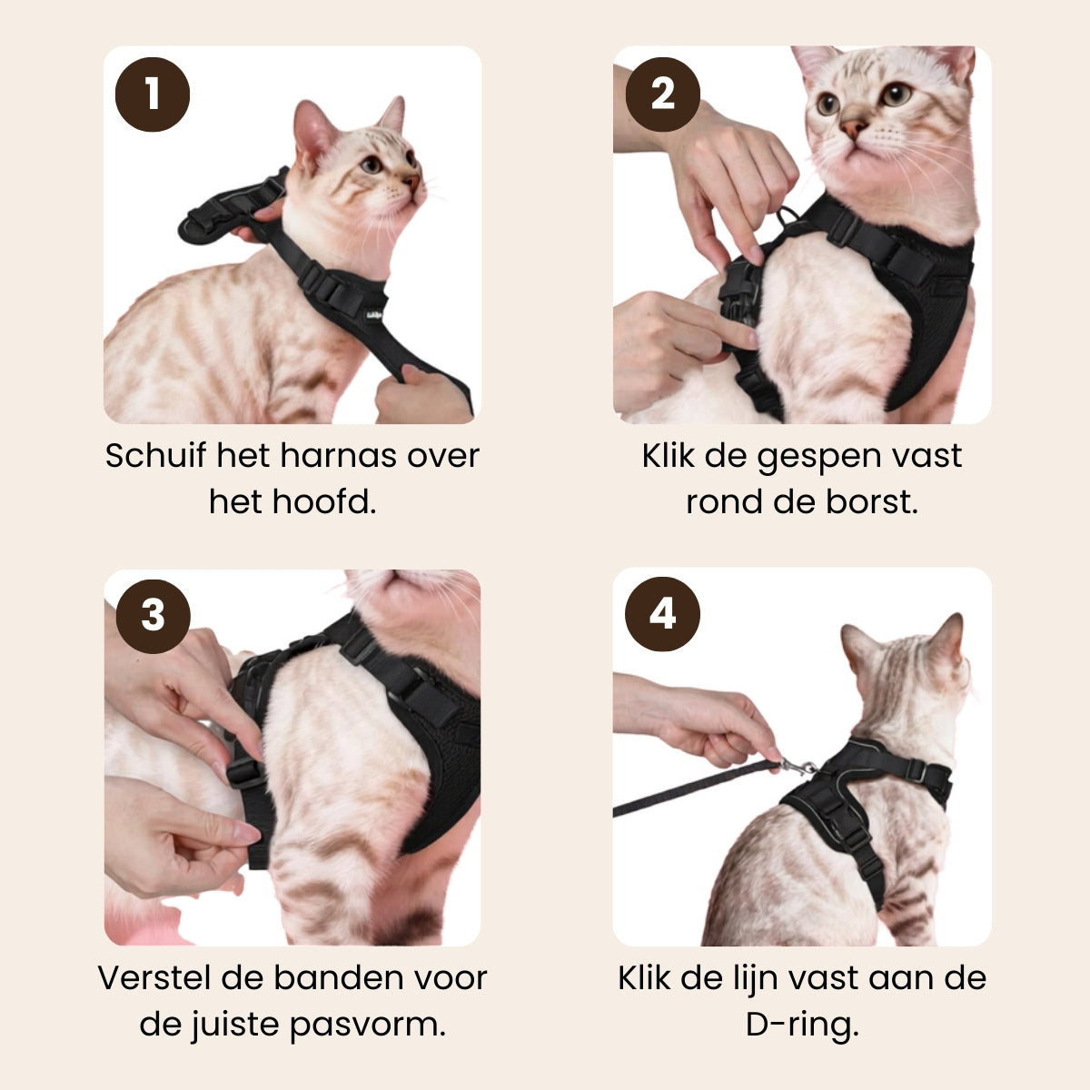 Pootjespret™ Explorer Air - Ademend en Verstelbaar Kattenharnas met Looplijn