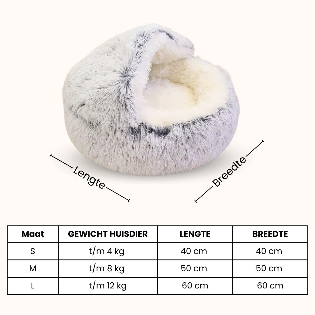 Pootjespret™ Luxe Kalmerend Slaapnest - Voor Katten & Kleine Honden