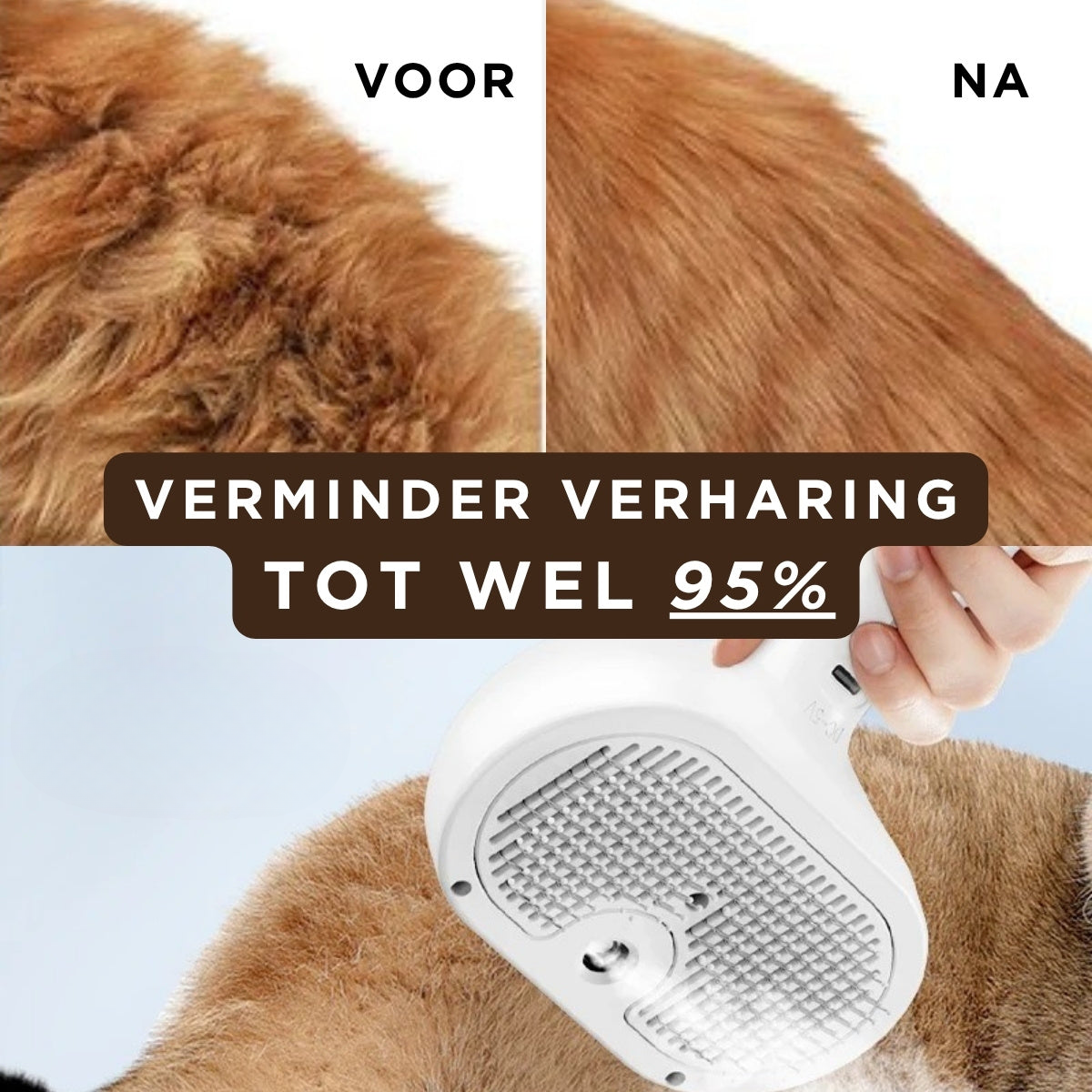 Pootjespret™ Steami Pro - Professionele Vachtverzorgings Borstel voor Huisdieren