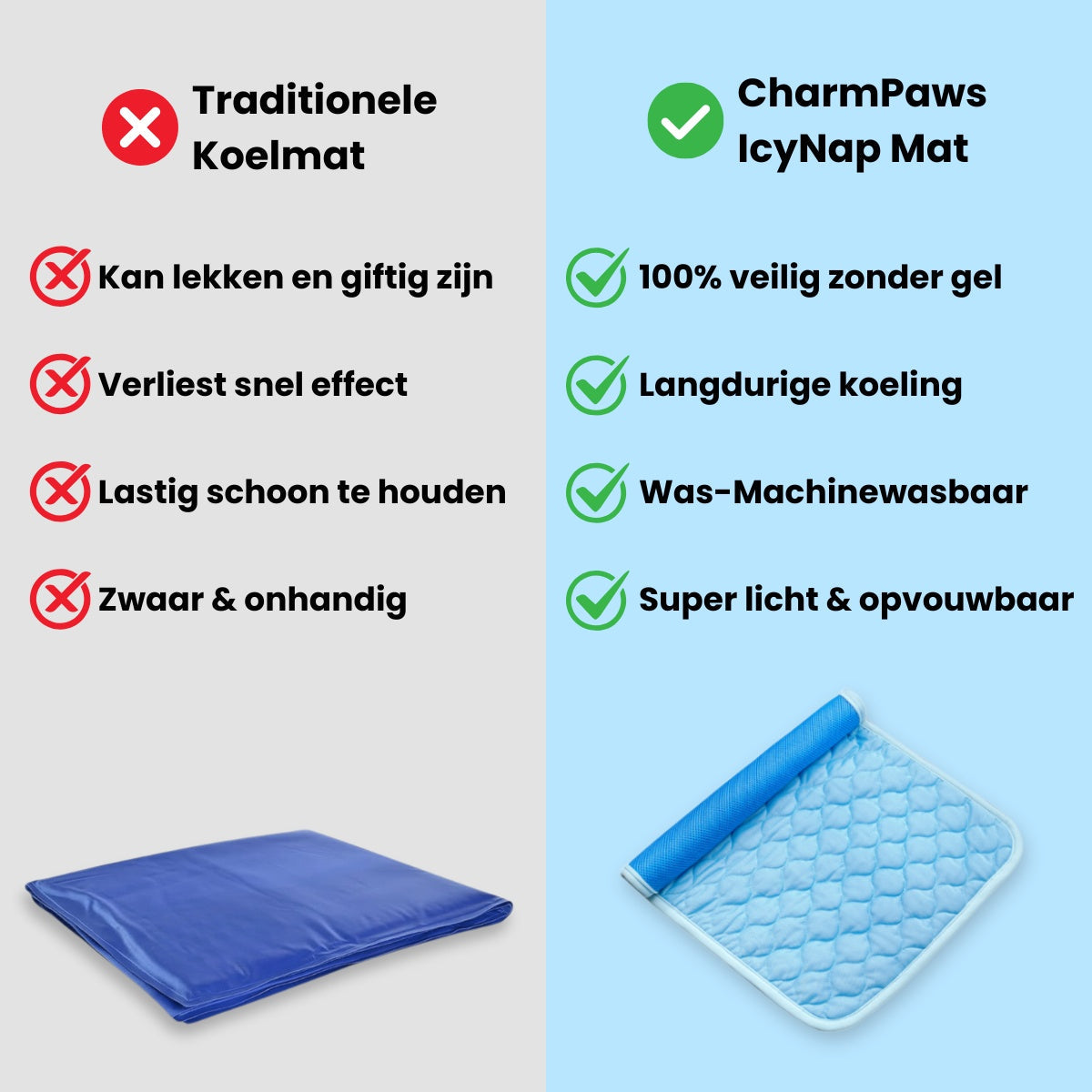 Pootjespret™ IcyNap - Zelfkoelende Ligmat voor Huisdieren