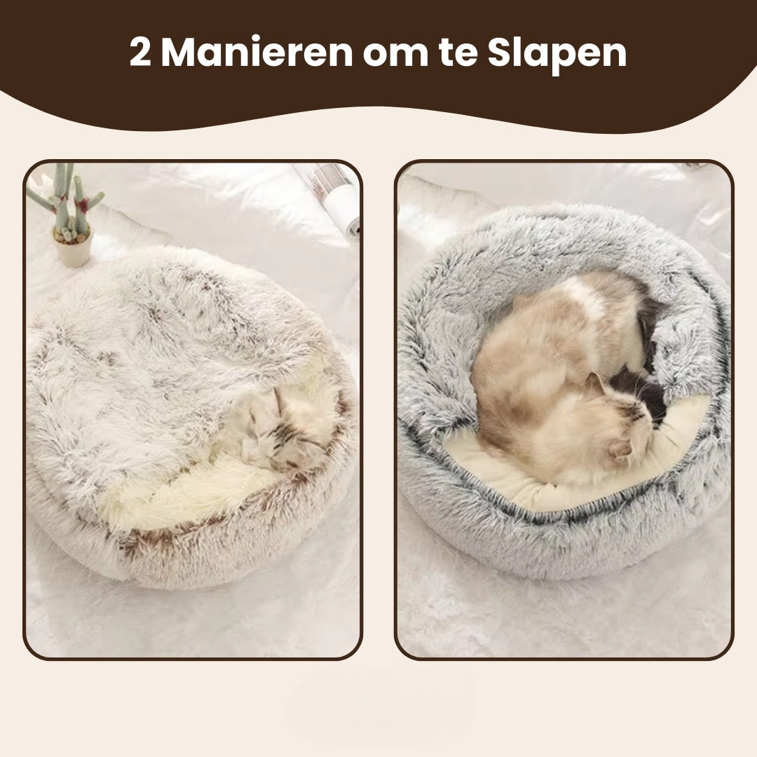 Pootjespret™ Luxe Kalmerend Slaapnest - Voor Katten & Kleine Honden