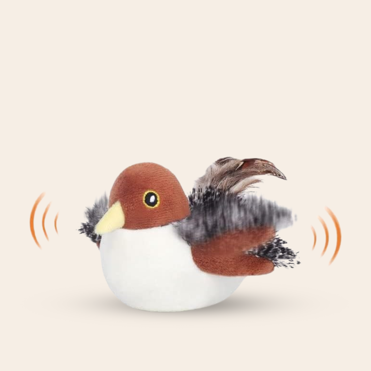 Pootjespret™ Realistische Simulatie Vogel voor Katten - Kleine Mus (Flappert + Tjilpt)