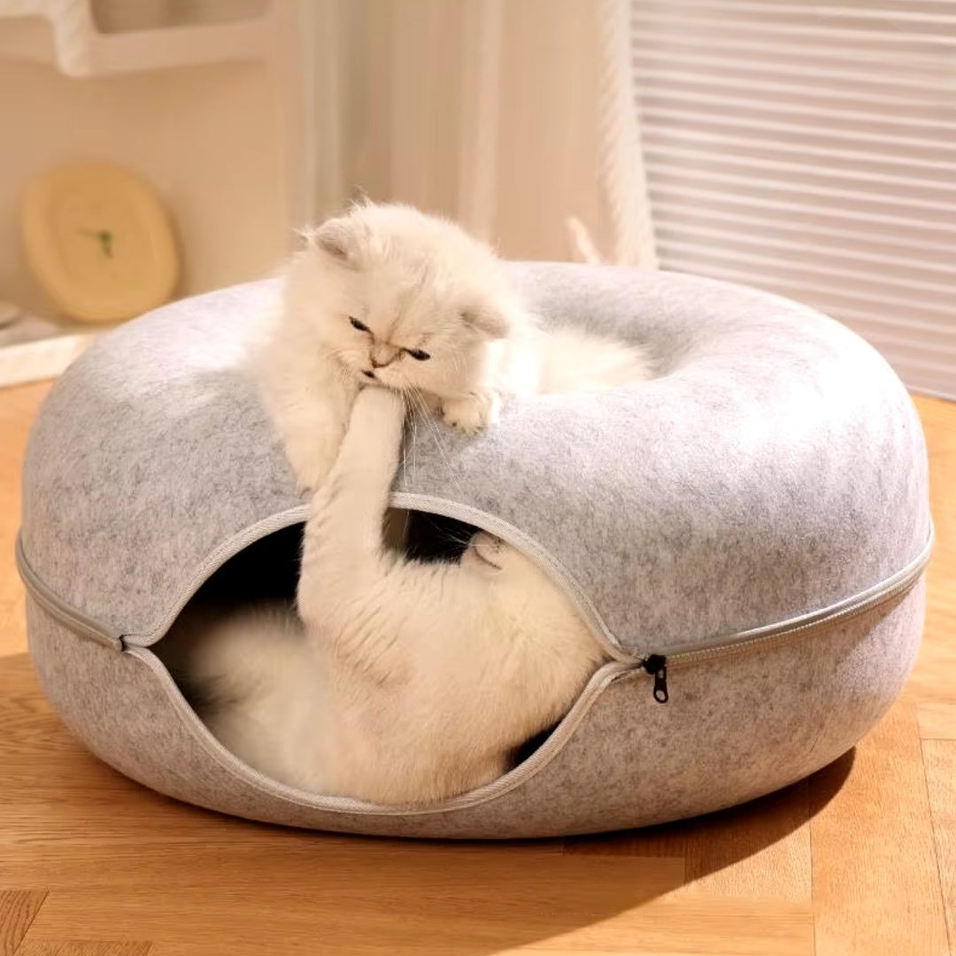 2-in-1 Donut Tunnel Bed voor Katten