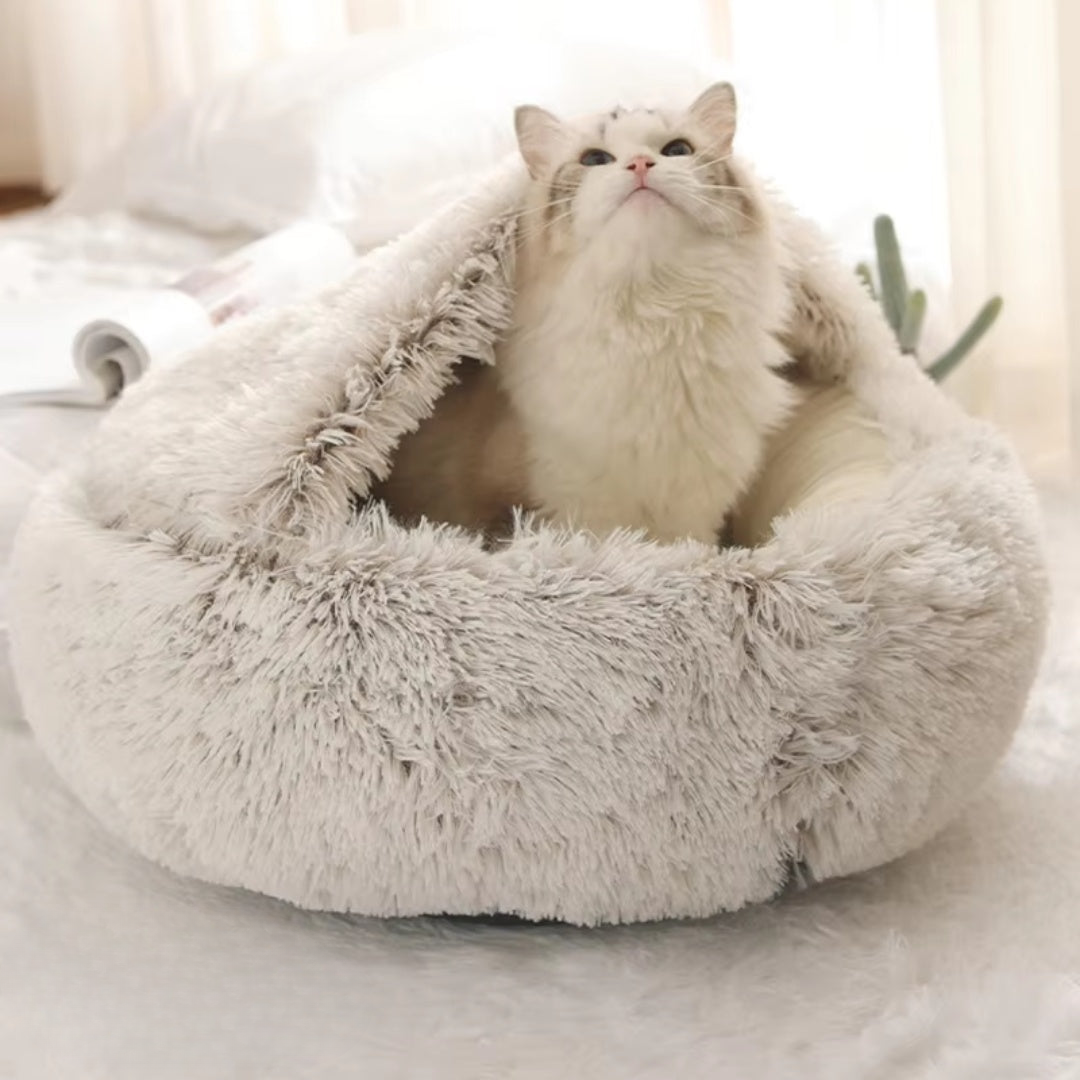 Pootjespret™ Luxe Kalmerend Slaapnest - Voor Katten & Kleine Honden