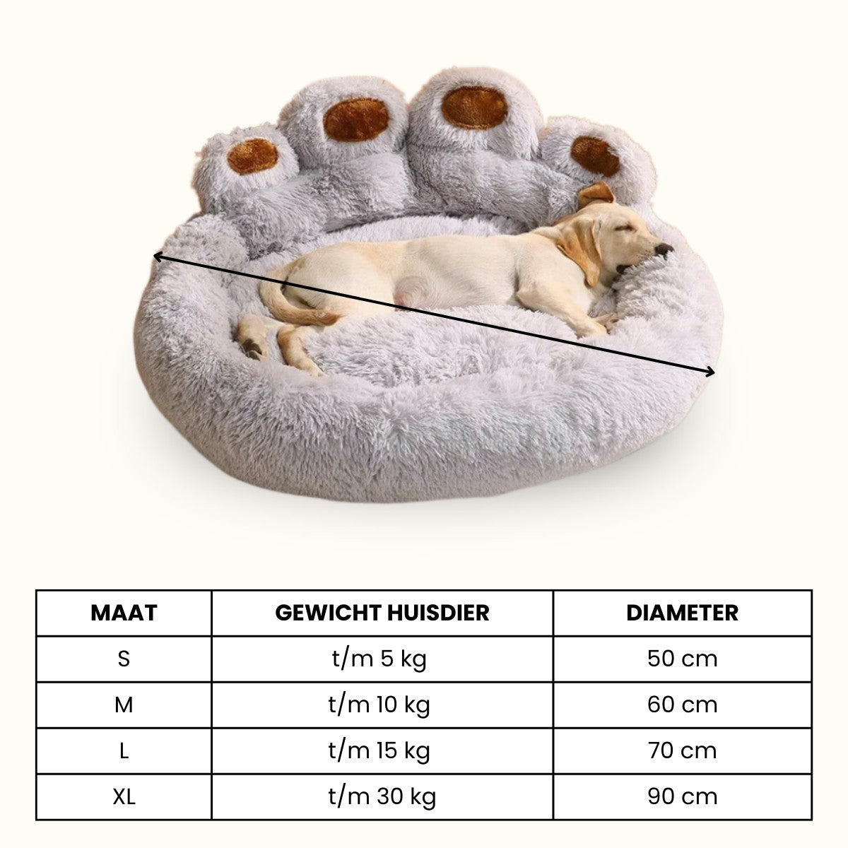 Pootjespret™ Luxe Pootvormige Slaapmand - Voor Honden & Katten