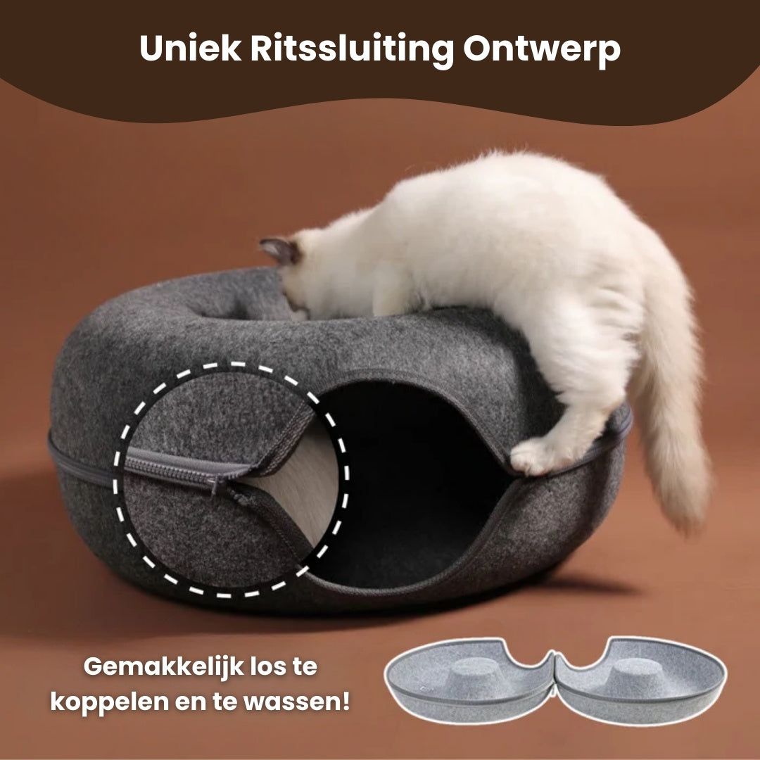 2-in-1 Donut Tunnel Bed voor Katten