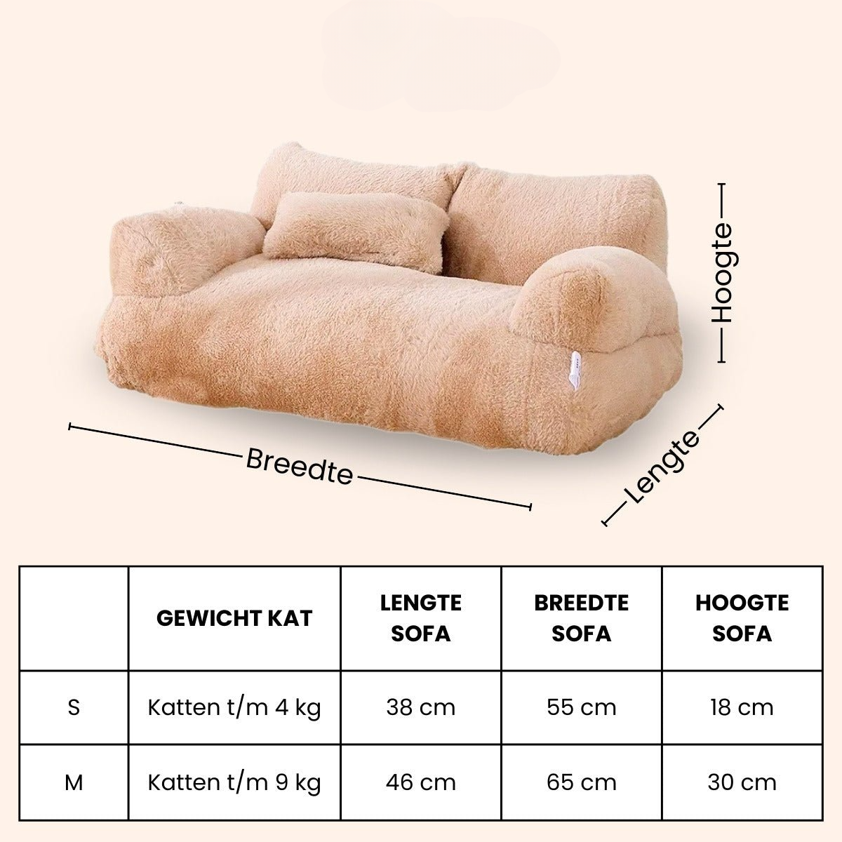 Pootjespret™ Luxe Kalmerende Sofa - Voor Katten & Kleine Honden