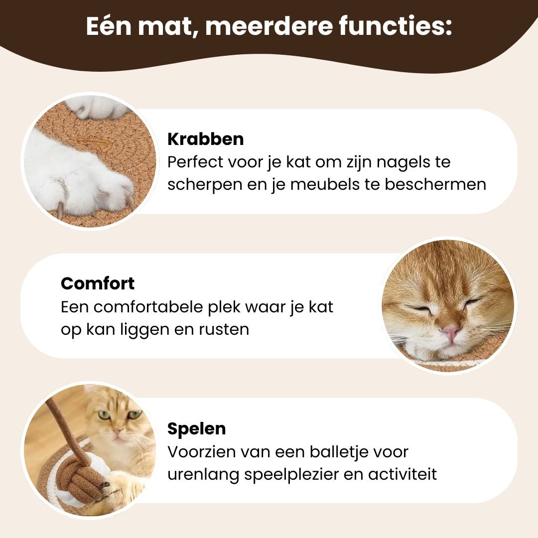 Pootjespret™ Ronde Krabmat met Bal