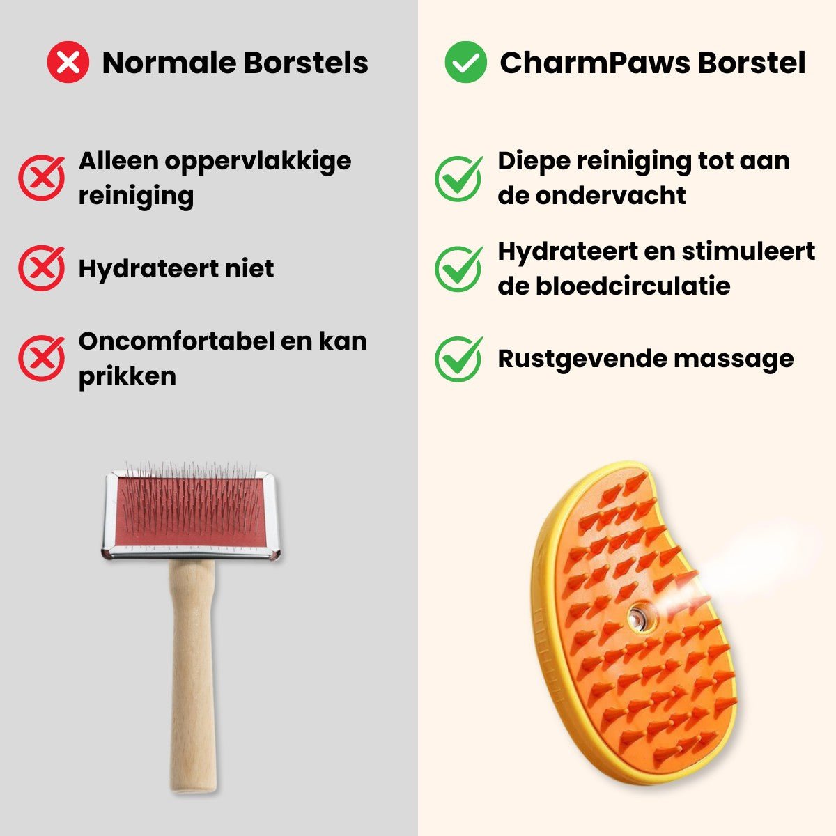 Pootjespret™ Steami Original - Vachtverzorgings Borstel voor Huisdieren