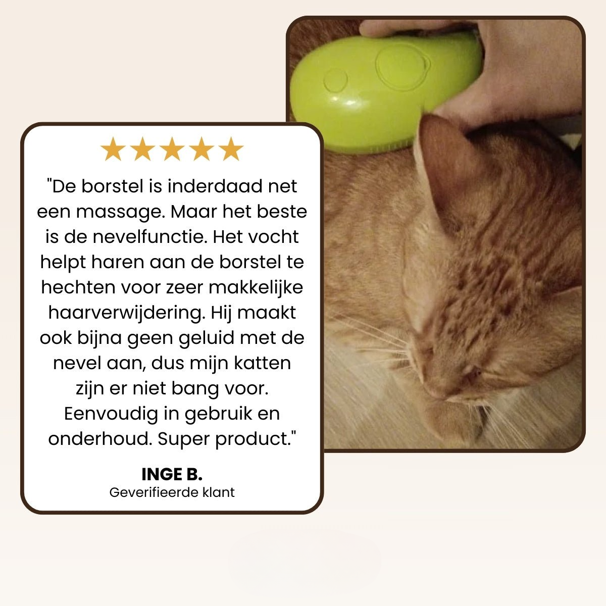 Pootjespret™ Steami Original - Vachtverzorgings Borstel voor Huisdieren
