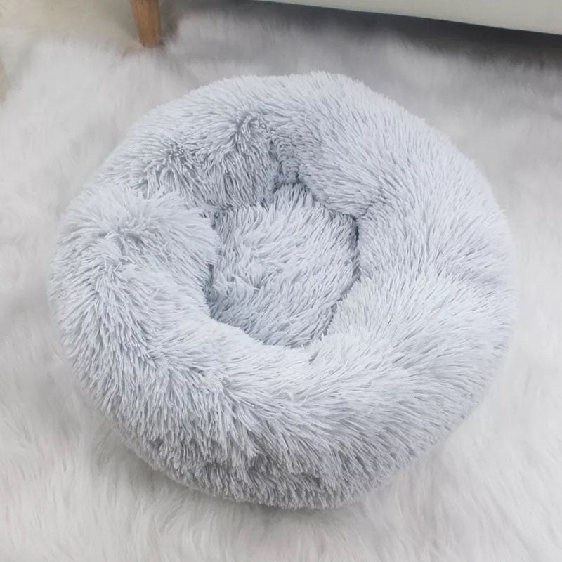 Pootjespret™ Pluche Donut Wolken Bed - Voor Katten & Kleine Honden