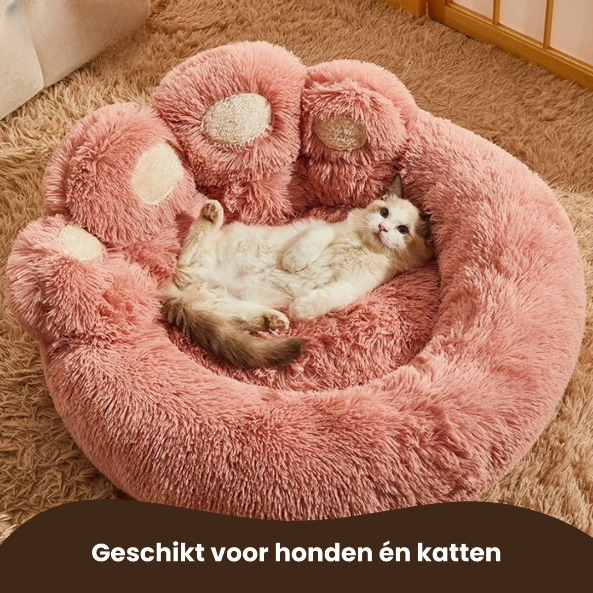 Pootjespret™ Luxe Pootvormige Slaapmand - Voor Honden & Katten