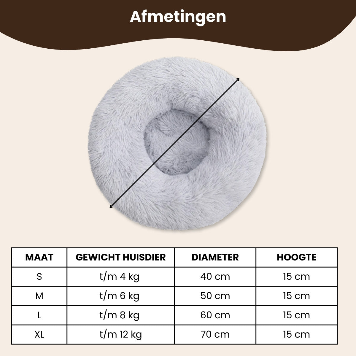 Pootjespret™ Pluche Donut Wolken Bed - Voor Katten & Kleine Honden