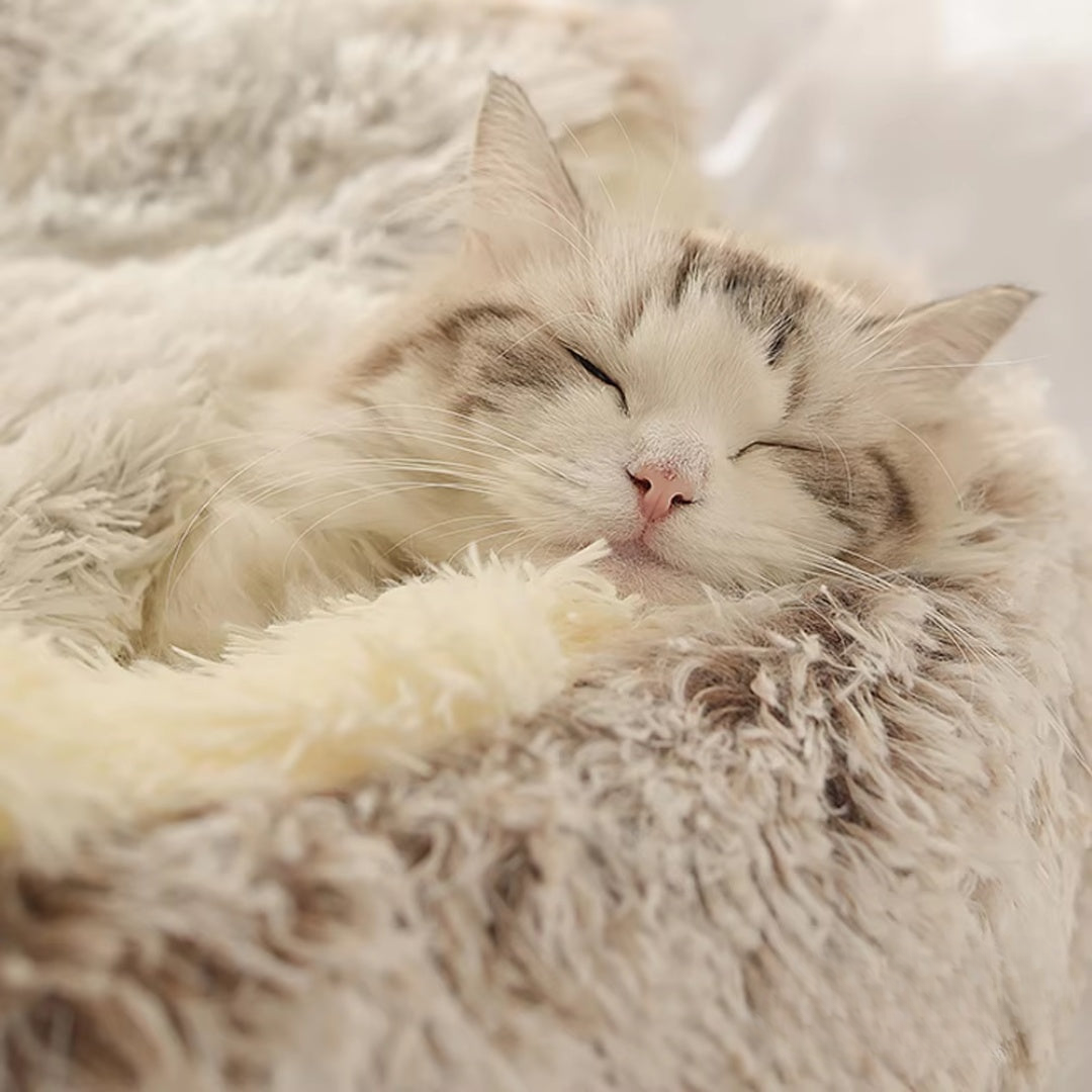 Pootjespret™ Luxe Kalmerend Slaapnest - Voor Katten & Kleine Honden